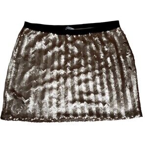 DKNYC Matte Gold Sequined Mini Skirt - Size 2x